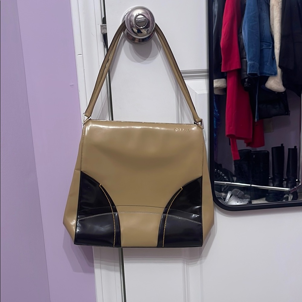 Prada Tan and Black Shoulder Bag